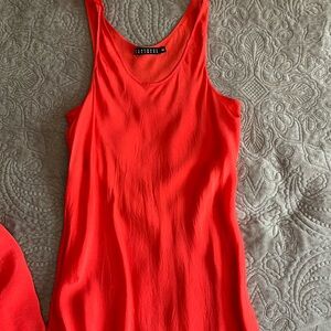 Red Fitted Sleeveless Midi Dress